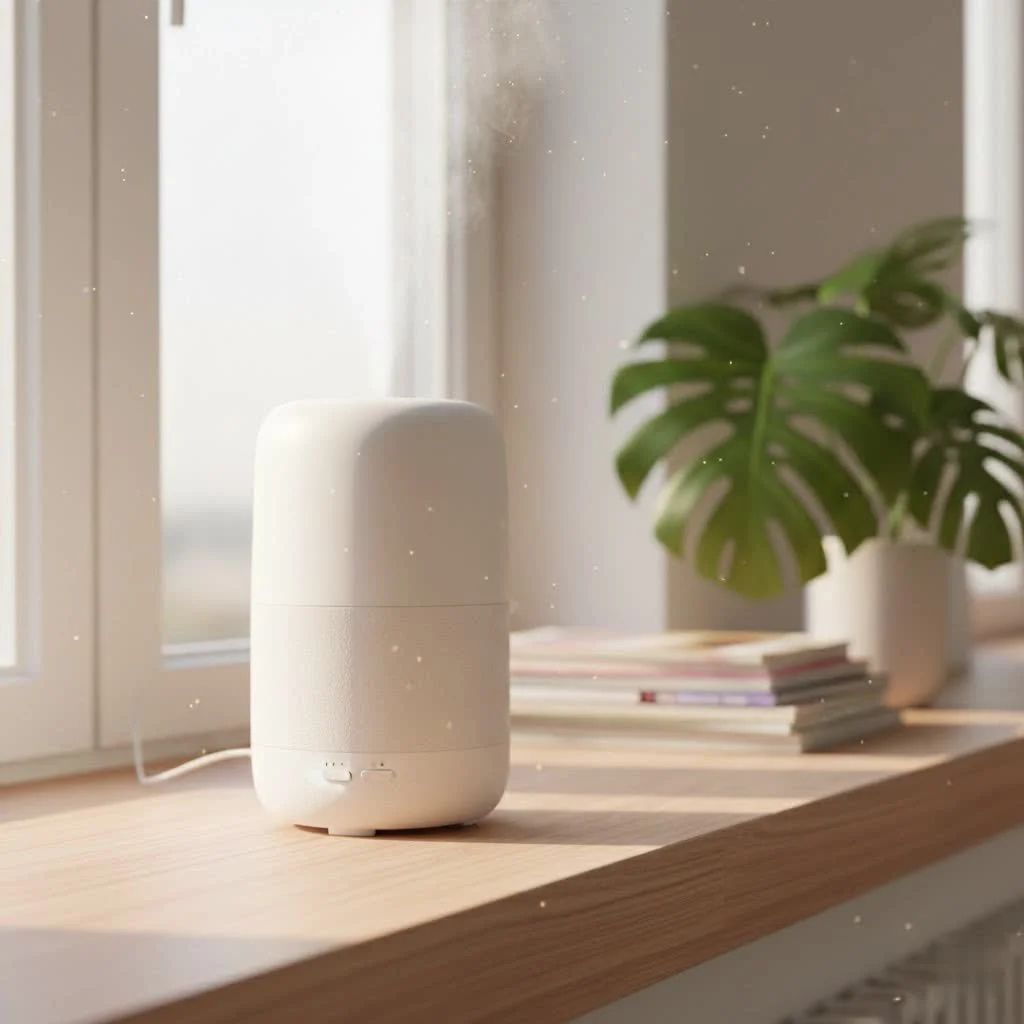 A beautifully packaged aroma diffuser gift set with essential oils