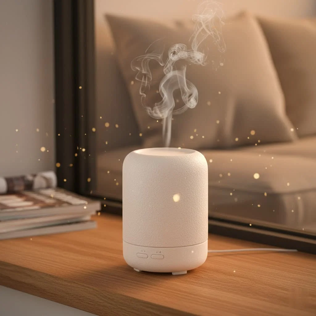 Aroma reed diffuser with reeds in a decorative bottle